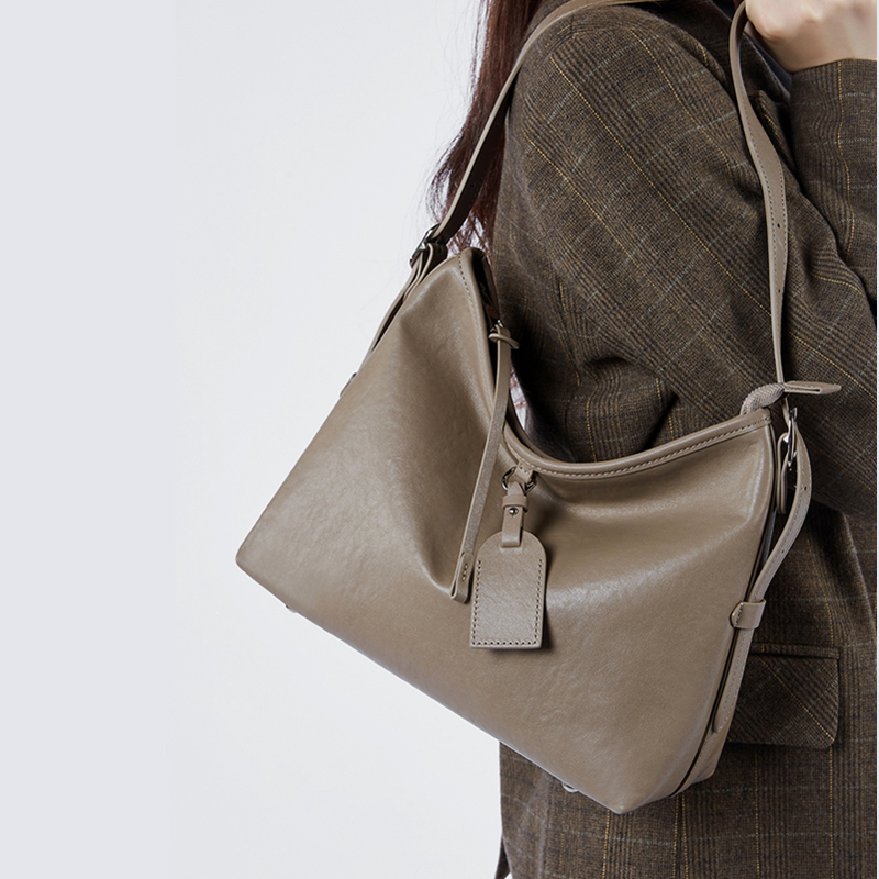 Women'S Work Bags Designer - Toptrends Cowhide Genuine Leather Large Hobo