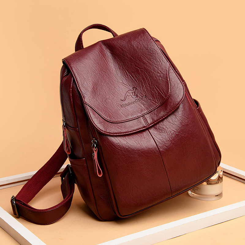 Women'S Retro Bags - 9 Color Women Soft Leather Backpacks