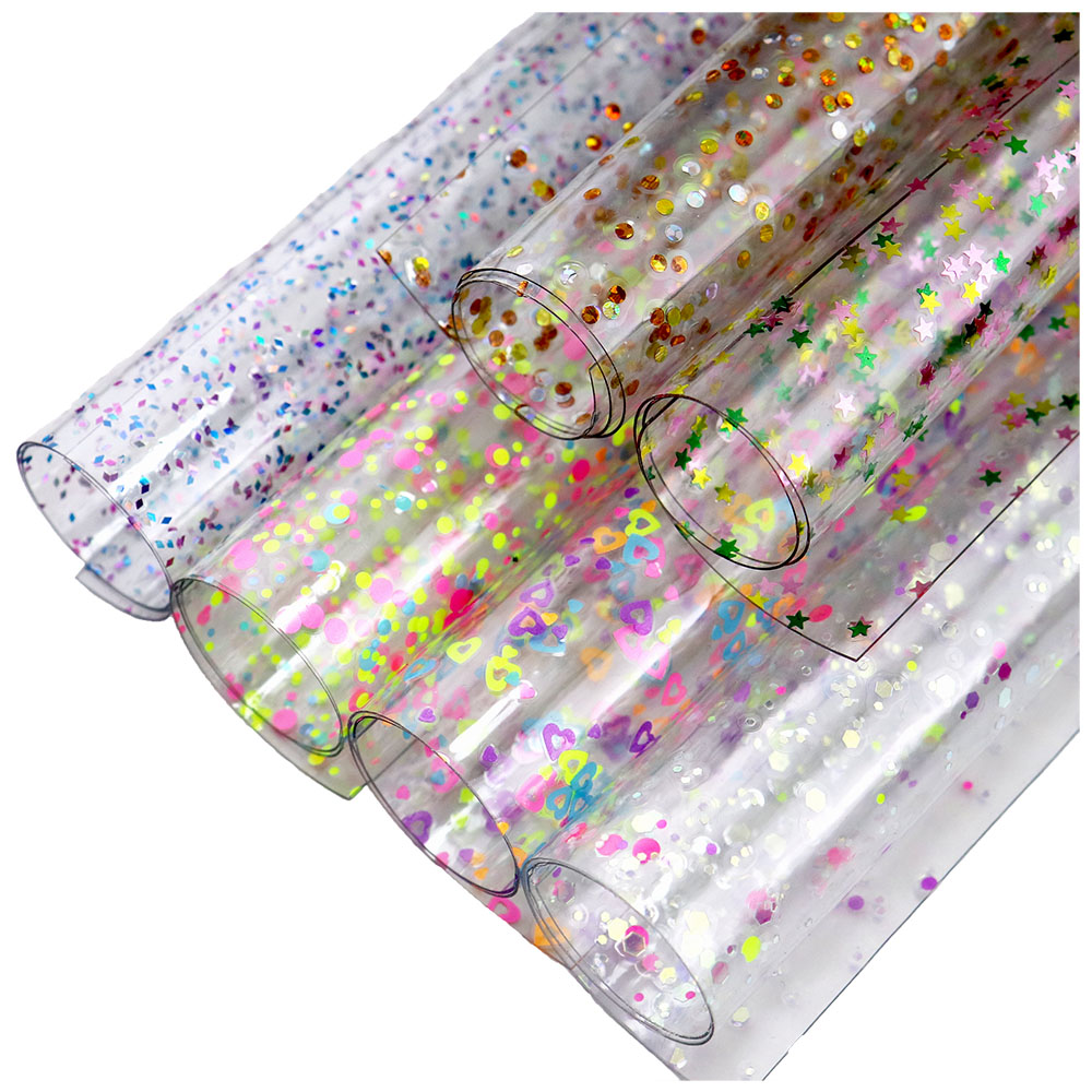Jelly Bag Clear Pvc - 30x132cm Roll Clear Ultra-Transparent Withe Glitter
