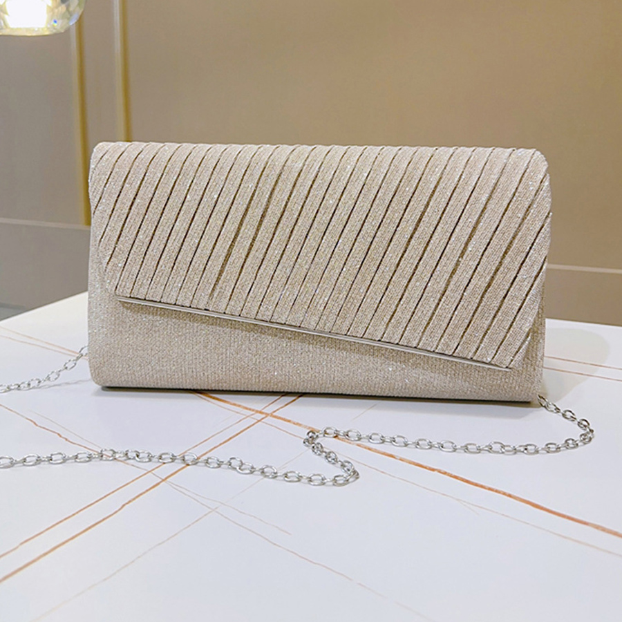 Flap Bag Envelope - Women's Sparkle Pleated Flip Evening Bags