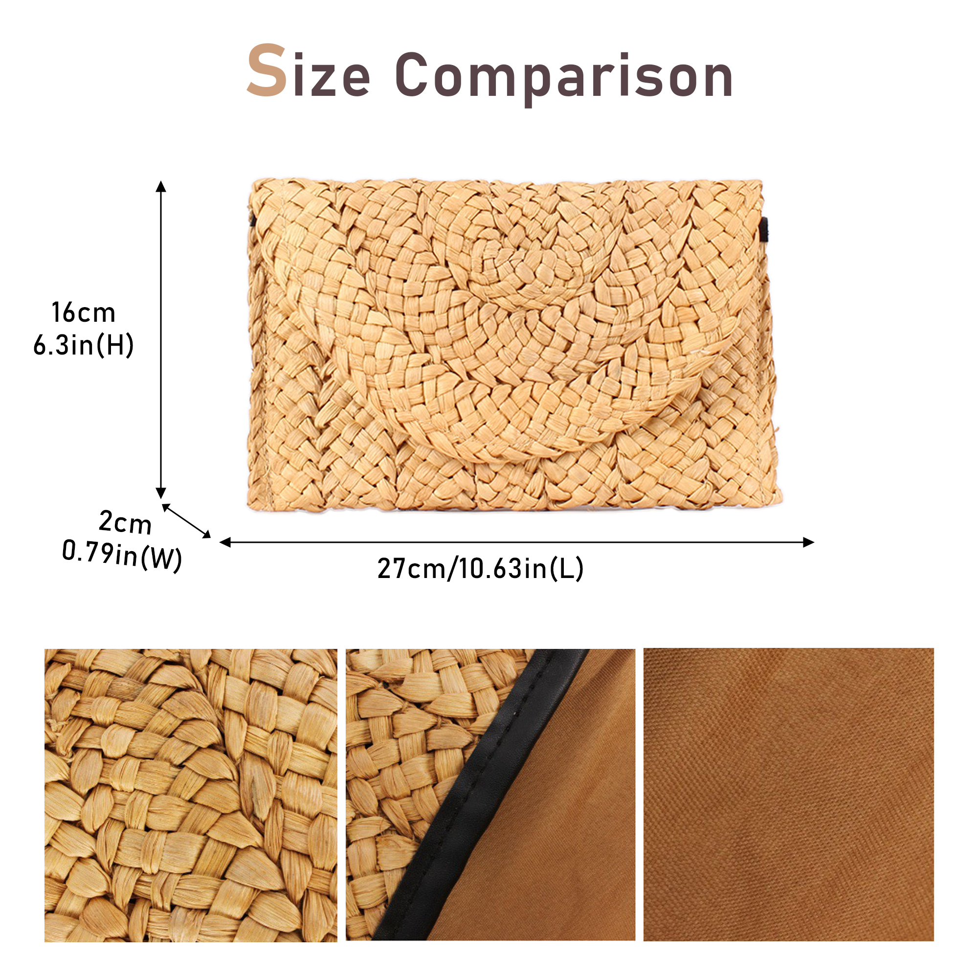 Women Fashion Straw Clutch Bag - Flap Bag Envelope avis et prix