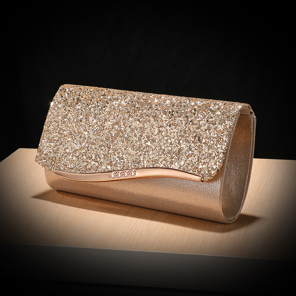 Purple Glitter Clutch Bag with - Flap Bag Envelope avis et prix