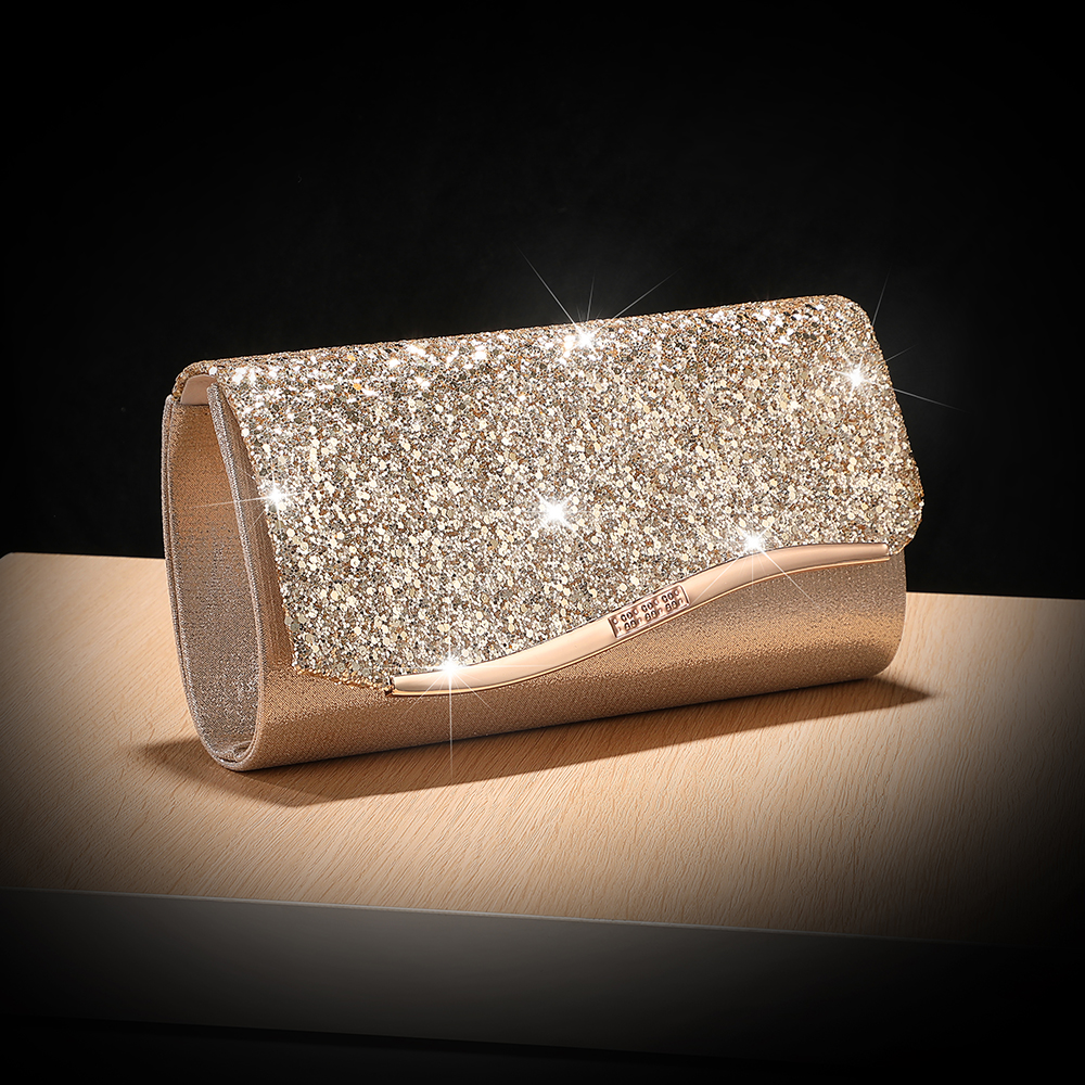 Purple Glitter Clutch Bag with - Flap Bag Envelope avis et prix