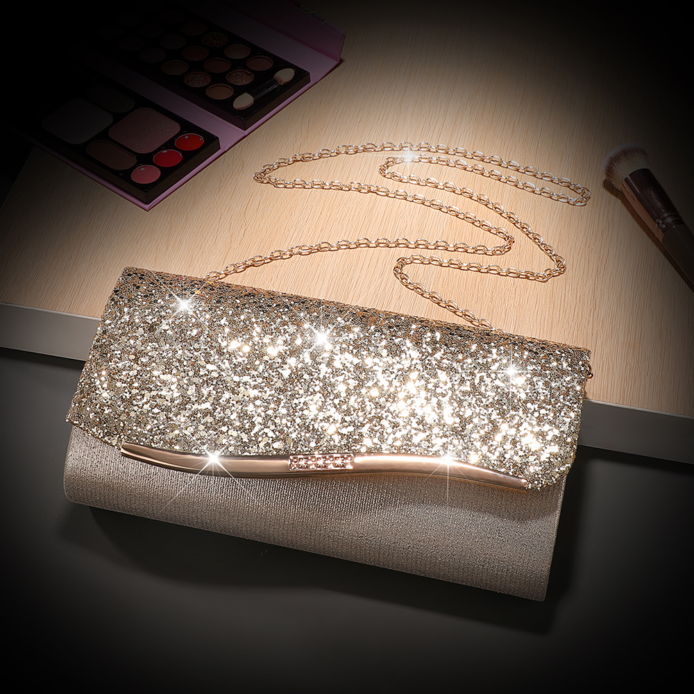 Purple Glitter Clutch Bag with - Flap Bag Envelope avis et prix