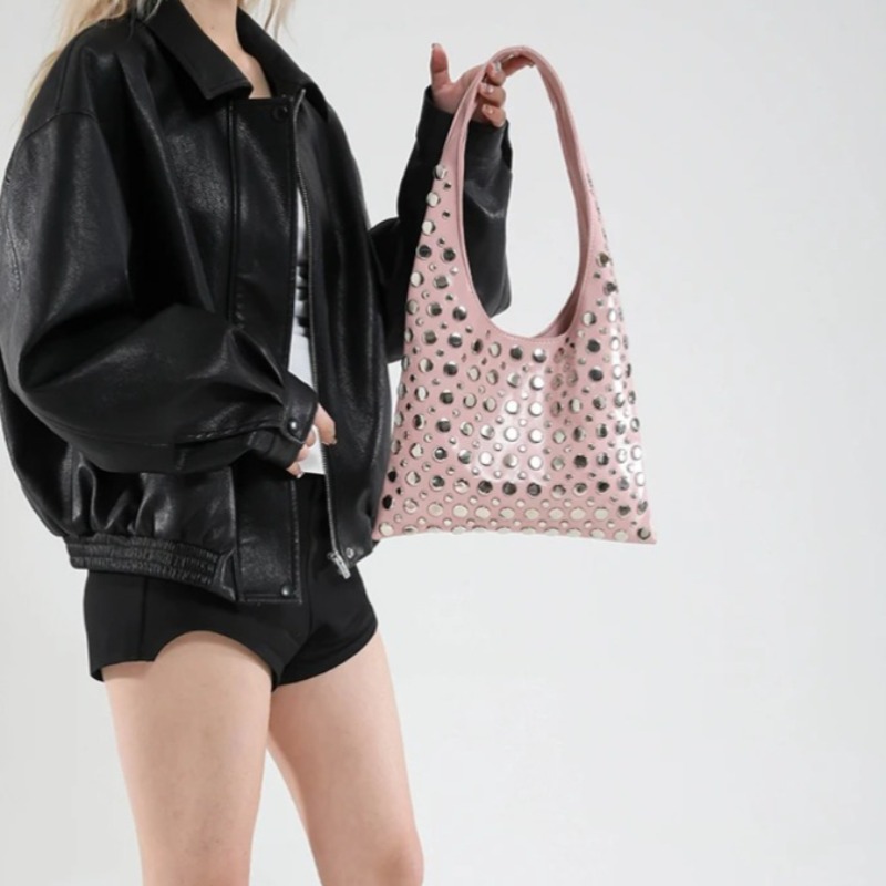 Rivets Large Capacity Shoulder - Women Bags Designer Sale avis et prix