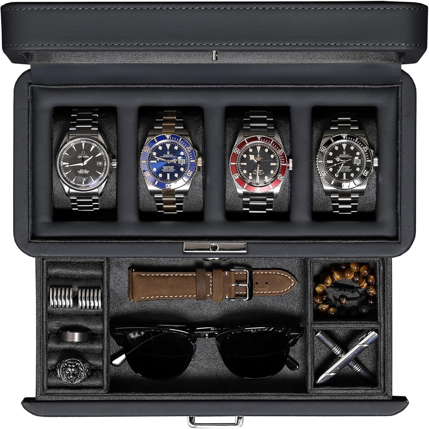 Luxury 4-Slot Watch Box with V - Women Bags Luxury avis et prix