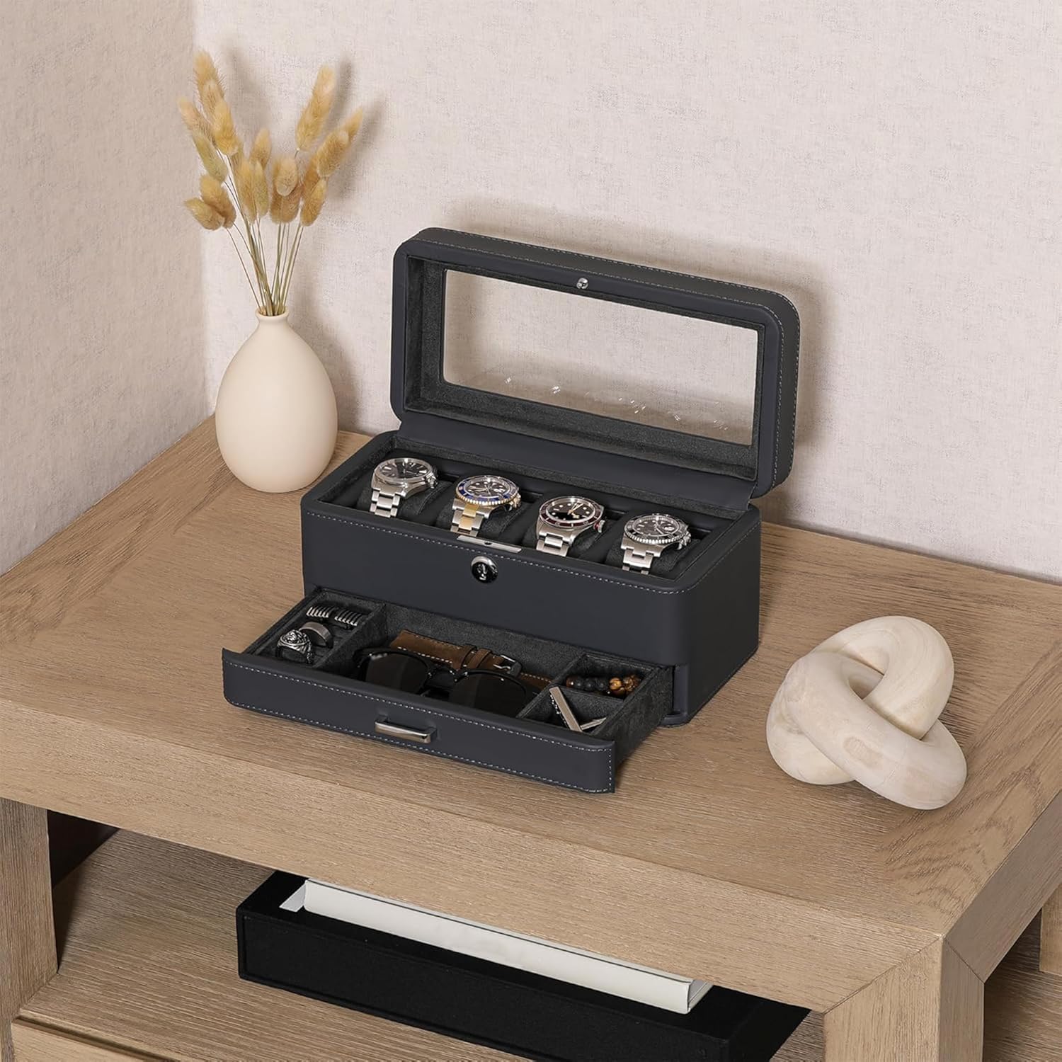 Luxury 4-Slot Watch Box with V - Women Bags Luxury avis et prix