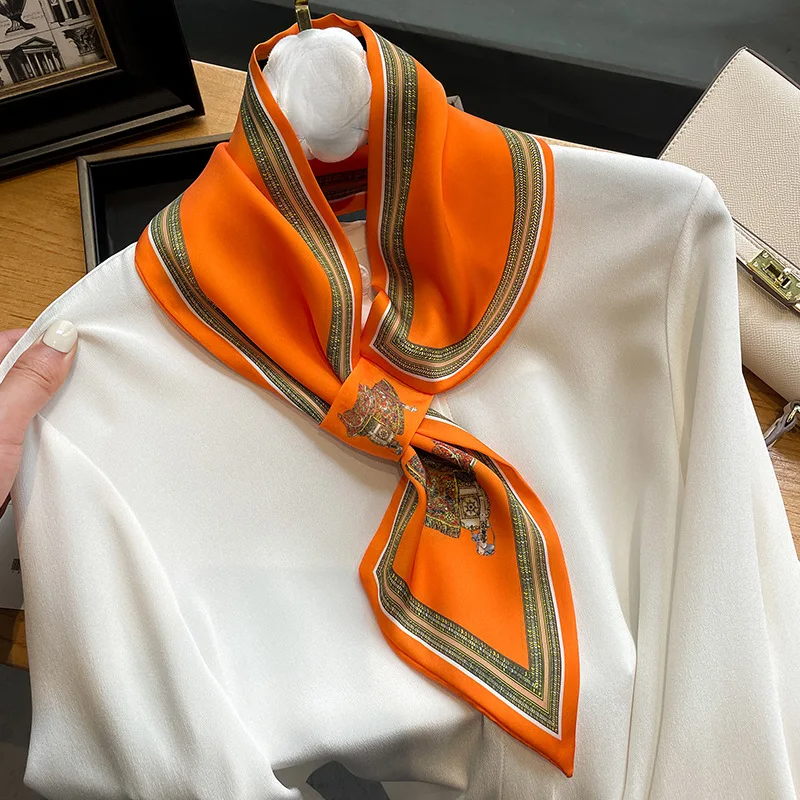Retro Print Skinny Silk Scarfs - Women'S Retro Bags avis et prix