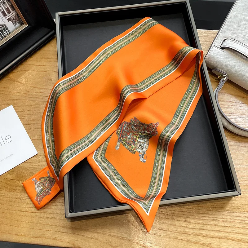 Retro Print Skinny Silk Scarfs - Women'S Retro Bags avis et prix