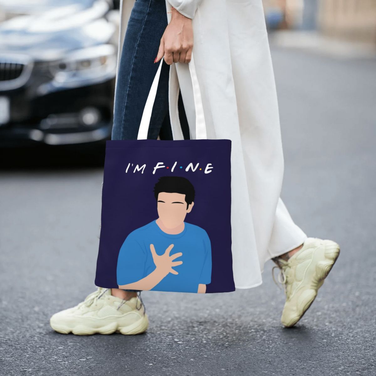 I'm Fine Canvas Tote Bag Eco-F - Women Bags Ross avis et prix