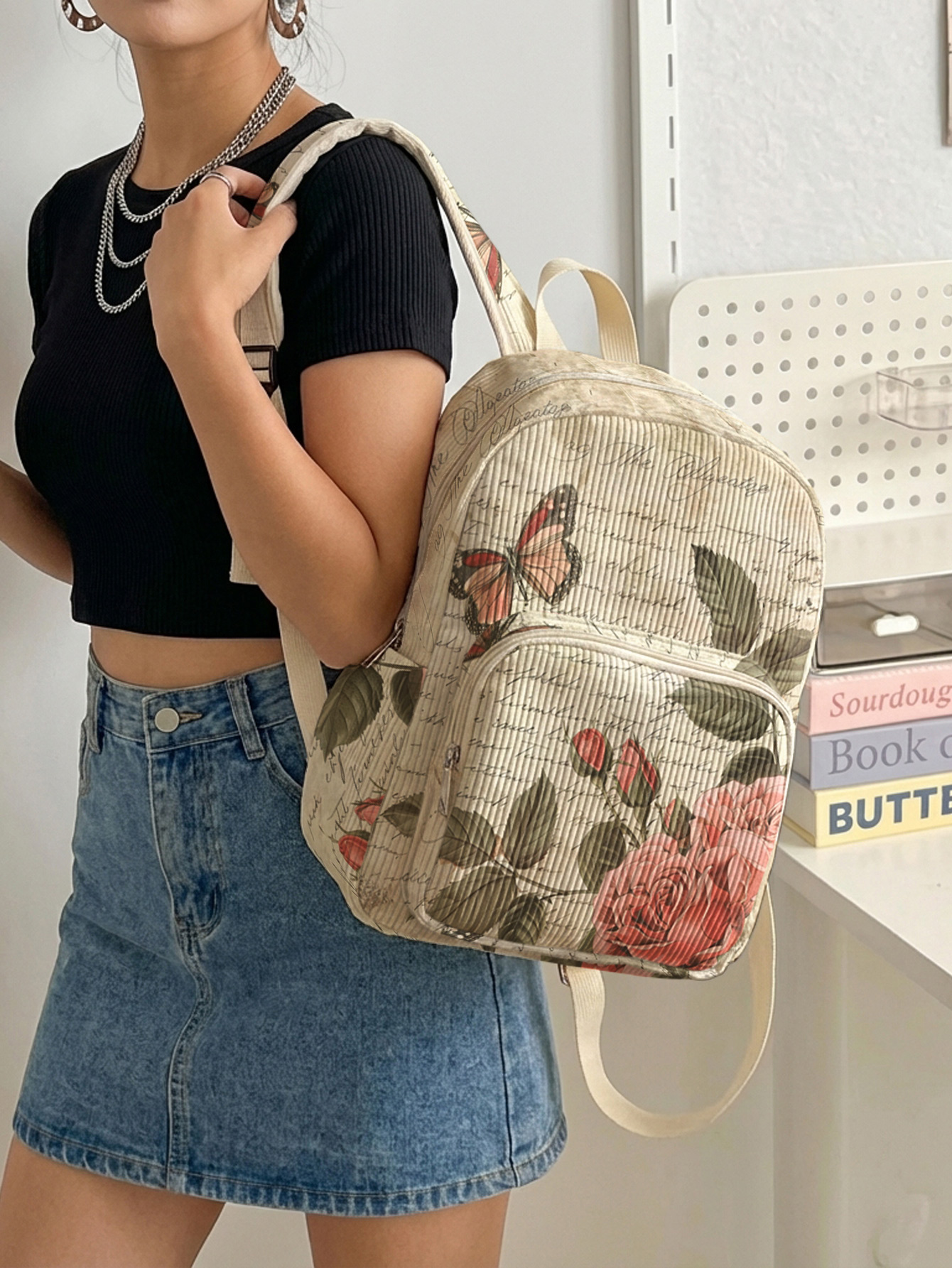Vintage Roses & Butterfly Prin - Women'S Retro Bags avis et prix