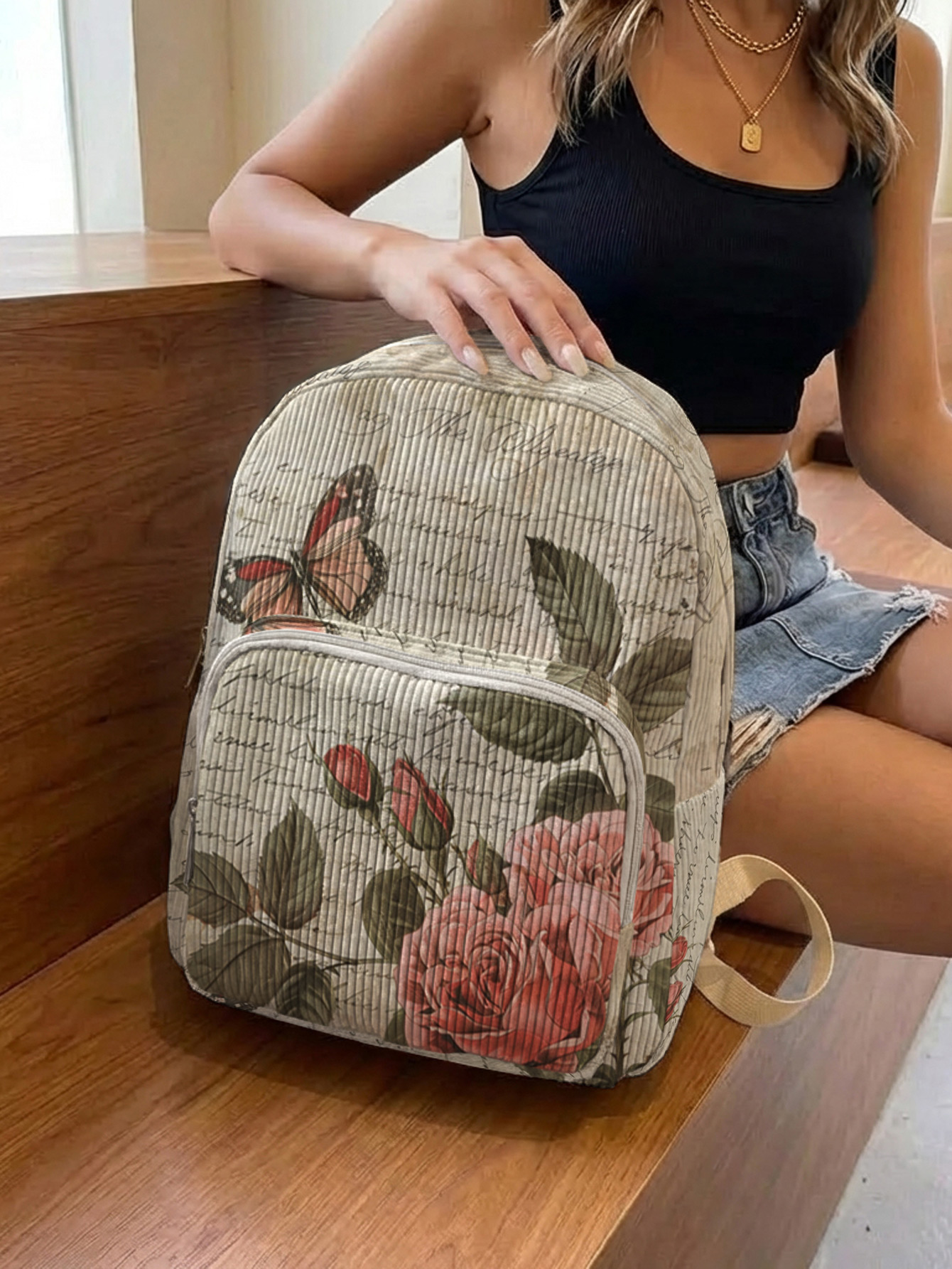 Vintage Roses & Butterfly Prin - Women'S Retro Bags avis et prix
