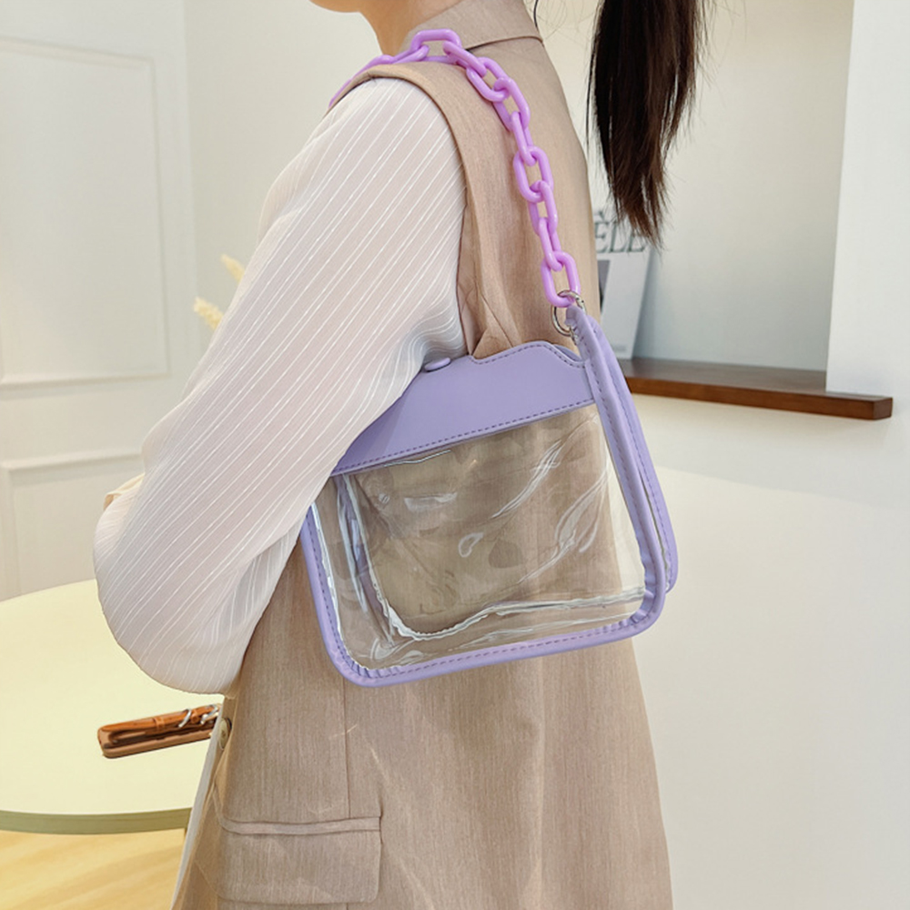 Fashion Ladies Jelly Solid Col - Jelly Bag Clear Pvc avis et prix