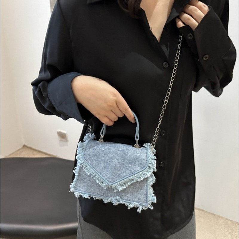 Fashion Envelope Frayed Edge T - Flap Bag Envelope avis et prix