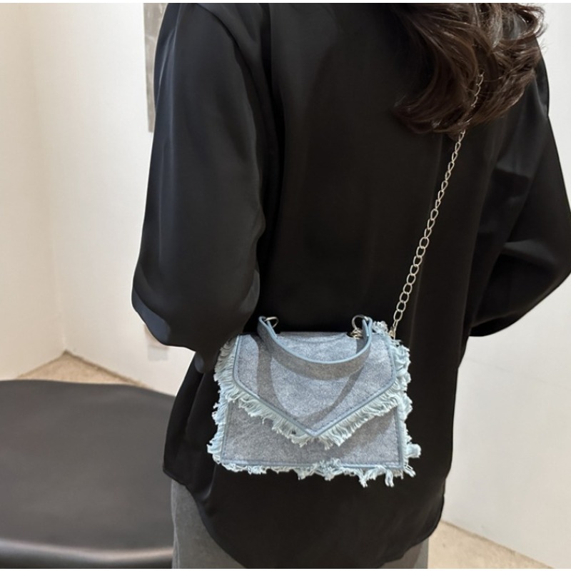 Fashion Envelope Frayed Edge T - Flap Bag Envelope avis et prix