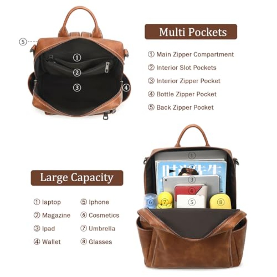 Leather Backpack Purse for Wom - Women'S Work Bags Designer avis et prix