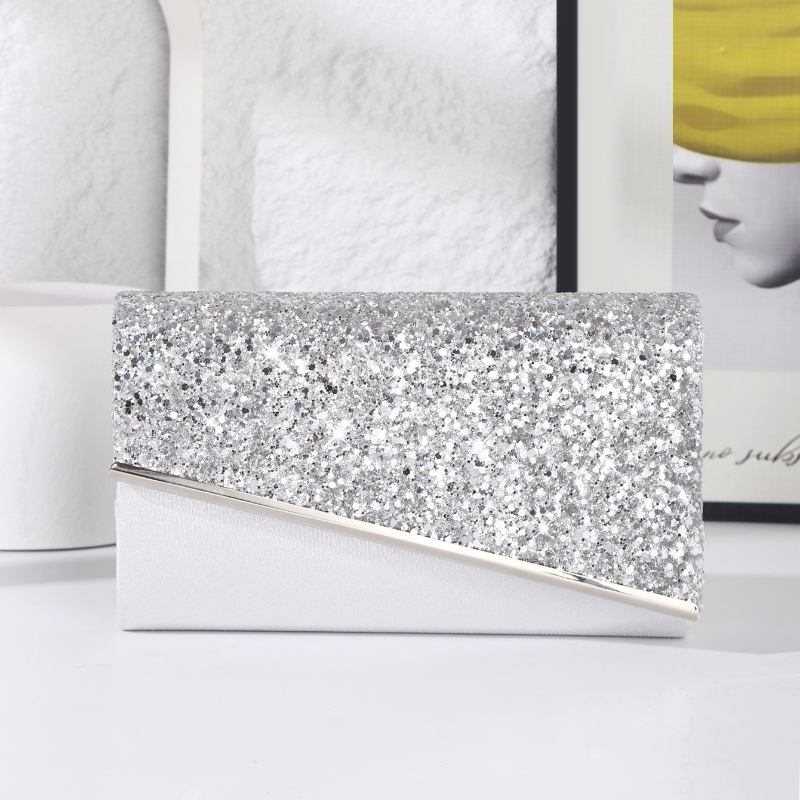 Silver Glitter Envelope Clutch - Flap Bag Envelope avis et prix