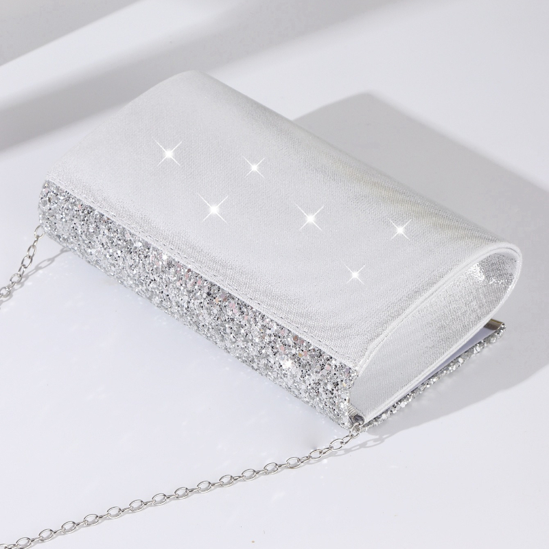 Silver Glitter Envelope Clutch - Flap Bag Envelope avis et prix